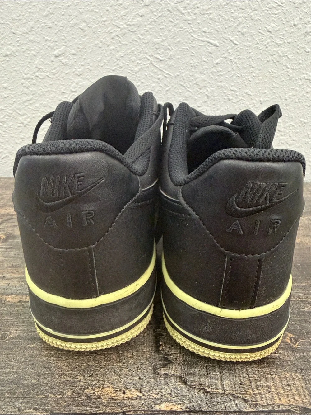 Nike Men’s Black Sneakers with Neon Yellow Trim